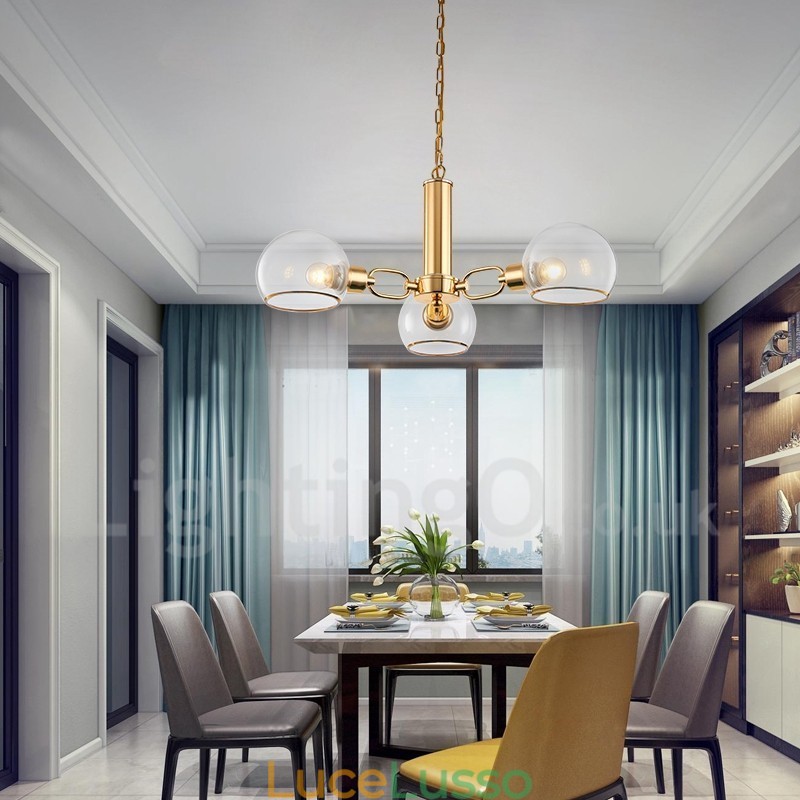 Lampadario a forma di fagiolo magico in vetro creativo postmoderno nordico a 3 luci
