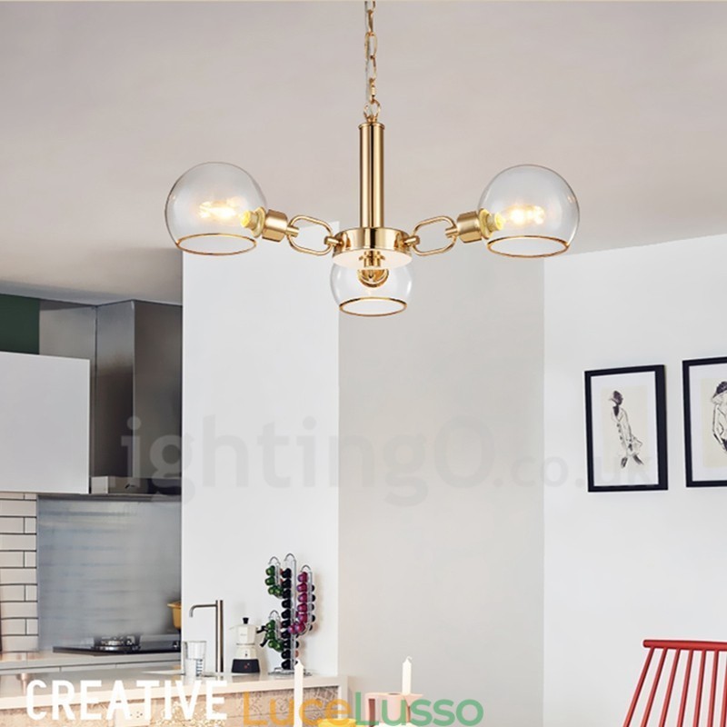 Lampadario a forma di fagiolo magico in vetro creativo postmoderno nordico a 3 luci