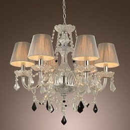Lampadario di cristallo di lusso moderno 1 piano soggiorno 6 luci