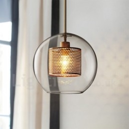 Lampada a sospensione a testa singola in vetro con decorazione in stile nordico minimalista moderno