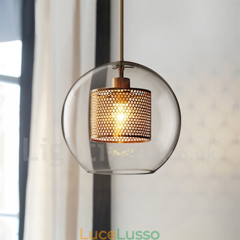 Lampada a sospensione a testa singola in vetro con decorazione in stile nordico minimalista moderno