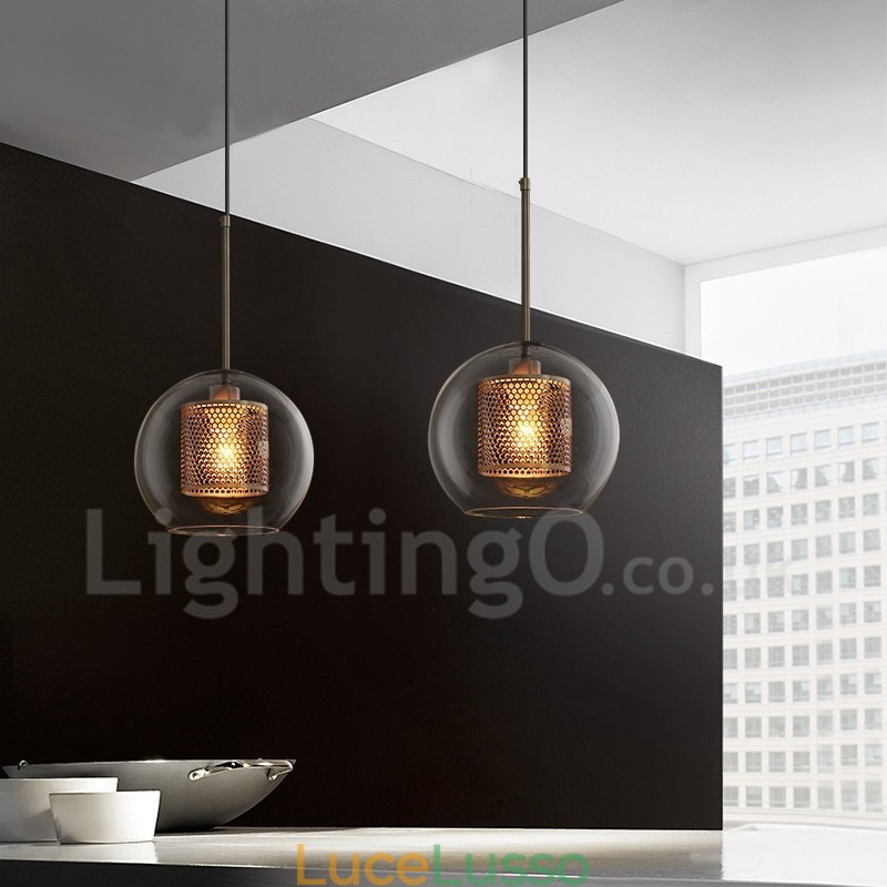 Lampada a sospensione a testa singola in vetro con decorazione in stile nordico minimalista moderno