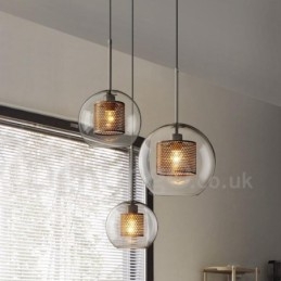 Lampada a sospensione a testa singola in vetro con decorazione in stile nordico minimalista moderno