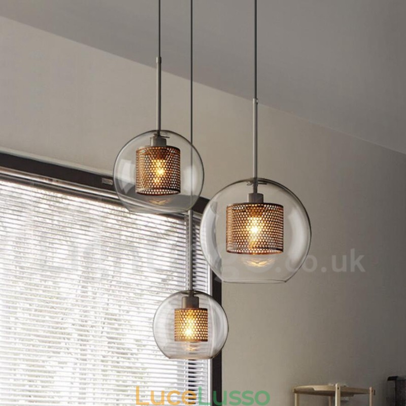 Lampada a sospensione a testa singola in vetro con decorazione in stile nordico minimalista moderno