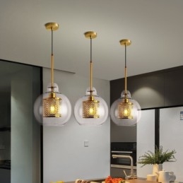 Lampada a sospensione a testa singola in vetro con decorazione in stile nordico minimalista moderno