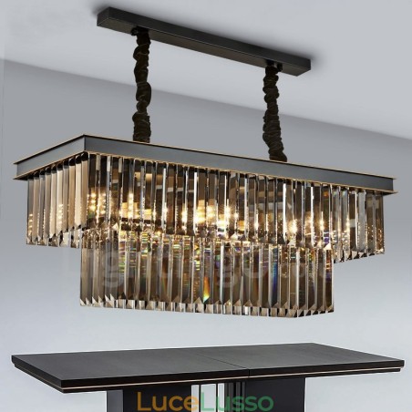 Lampada a sospensione in cristallo retrò per sala espositiva del caffè Lampada a sospensione in cristallo retrò per sala espositiva del caffè