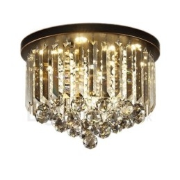 Luci da soffitto in cristallo grigio rotonde retrò