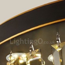 Luci da soffitto in cristallo grigio rotonde retrò