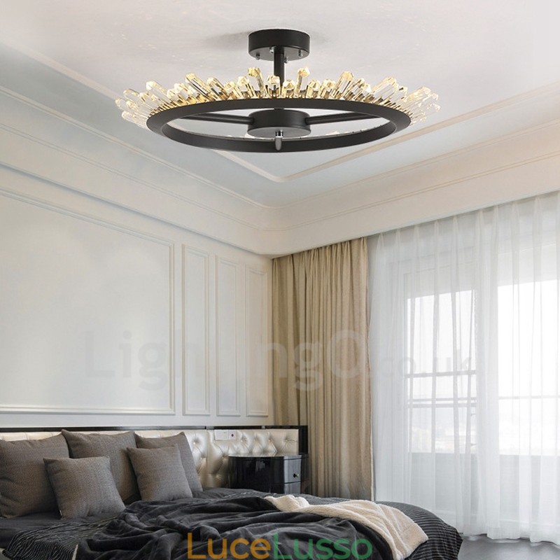 Moderne luci da soffitto in cristallo contemporaneo