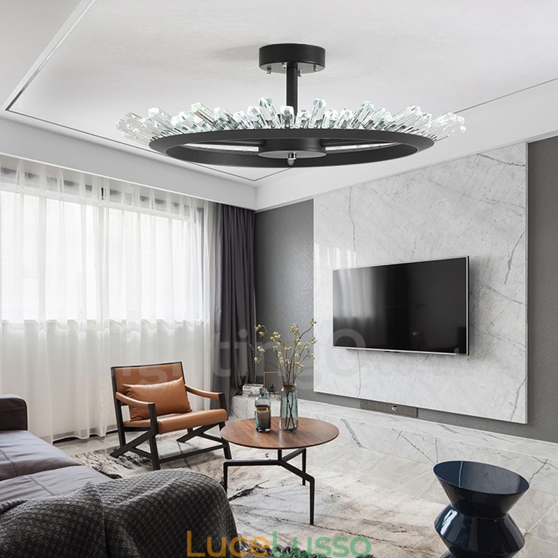 Moderne luci da soffitto in cristallo contemporaneo