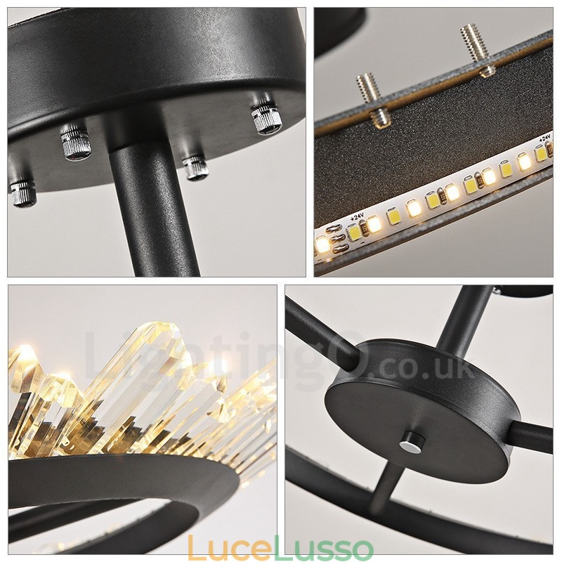 Moderne luci da soffitto in cristallo contemporaneo