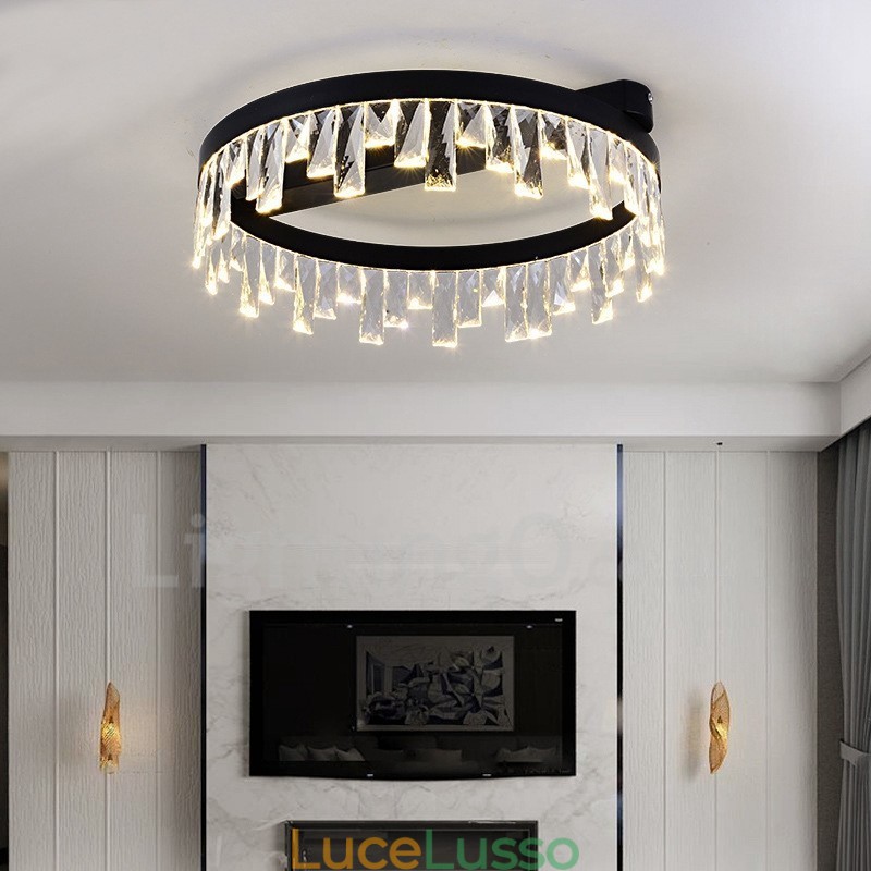 Lampada da soffitto circolare creativa minimalista moderna in cristallo