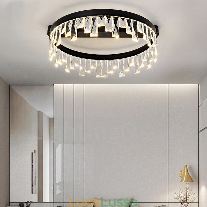 Lampada da soffitto circolare creativa minimalista moderna in cristallo