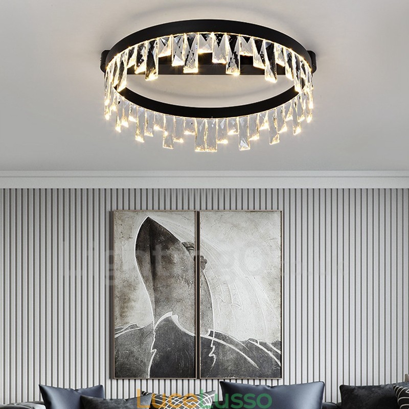 Lampada da soffitto circolare creativa minimalista moderna in cristallo