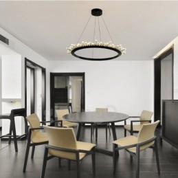Lampada a sospensione moderna in cristallo a forma di anello