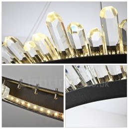 Lampada a sospensione moderna in cristallo a forma di anello