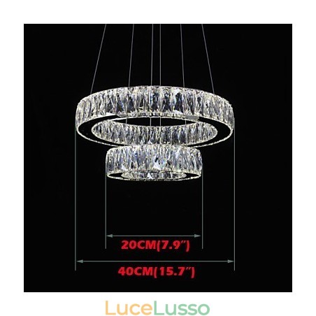 Lampadario di cristallo Luci Illuminazione moderna Due anelli D2040 K9 Grandi lampade da soffitto in cristallo per la casa Lampadario di cristallo Luci Illuminazione moderna Due anelli D2040 K9 Grandi lampade da soffitto in cristallo per la casa