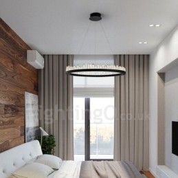 Lampada a sospensione in cristallo, design raffinato a cerchio