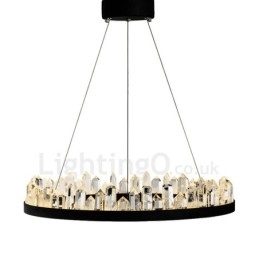 Lampada a sospensione in cristallo, design raffinato a cerchio
