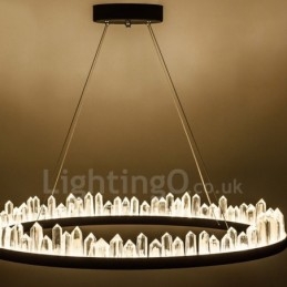 Lampada a sospensione in cristallo, design raffinato a cerchio