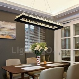 Lampada a sospensione in cristallo rettangolare dal design più recente