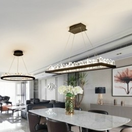 Lampada a sospensione in cristallo rettangolare dal design più recente