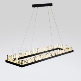 Lampada a sospensione in cristallo rettangolare dal design più recente
