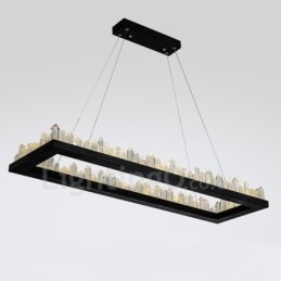 Lampada a sospensione in cristallo rettangolare dal design più recente