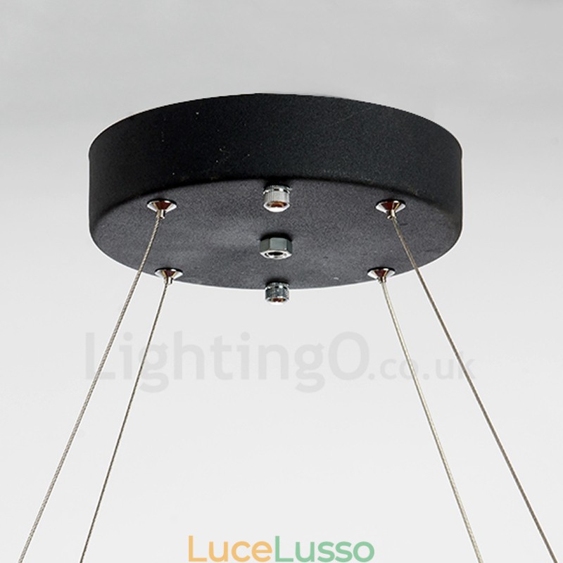 Lampada a sospensione moderna in cristallo a doppio cerchio