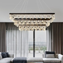 Lampada a sospensione in cristallo nordico Lampada a sospensione rettangolare Illuminazione postmoderna