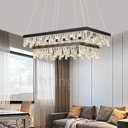 Lampada a sospensione in cristallo nordico Lampada a sospensione rettangolare Illuminazione postmoderna