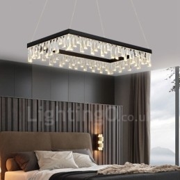 Lampada a sospensione in cristallo nordico Lampada a sospensione rettangolare Illuminazione postmoderna