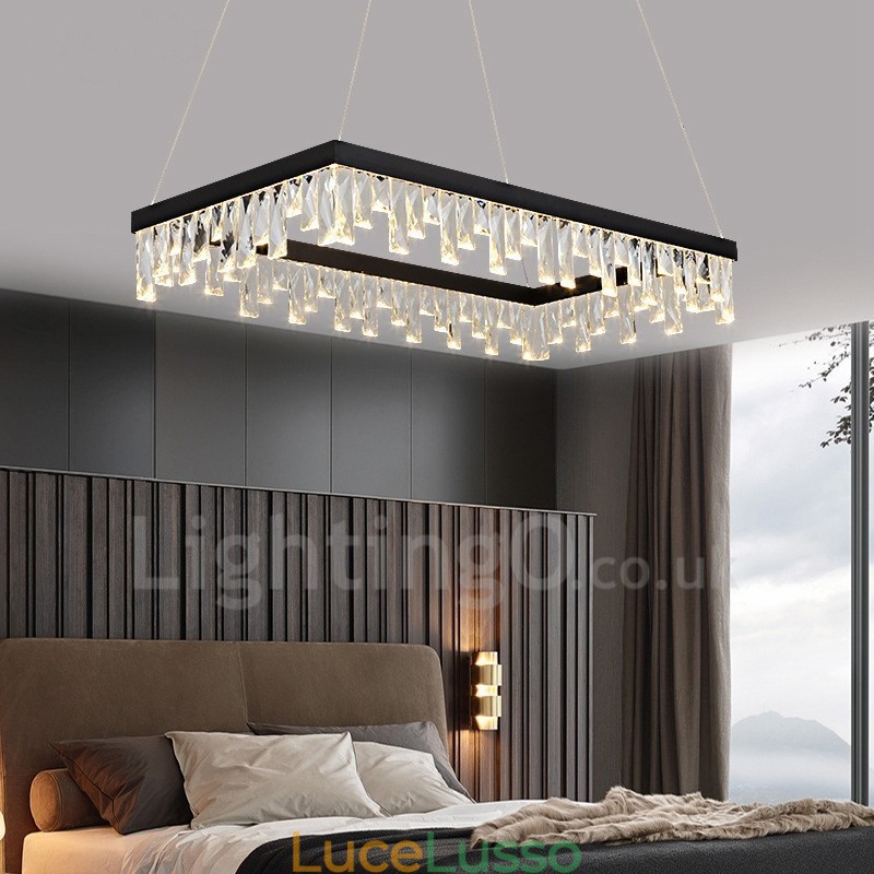 Lampada a sospensione in cristallo nordico Lampada a sospensione rettangolare Illuminazione postmoderna