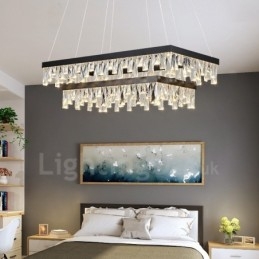 Lampada a sospensione in cristallo nordico Lampada a sospensione rettangolare Illuminazione postmoderna