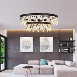 Lampada a sospensione in cristallo dal design moderno a cerchio