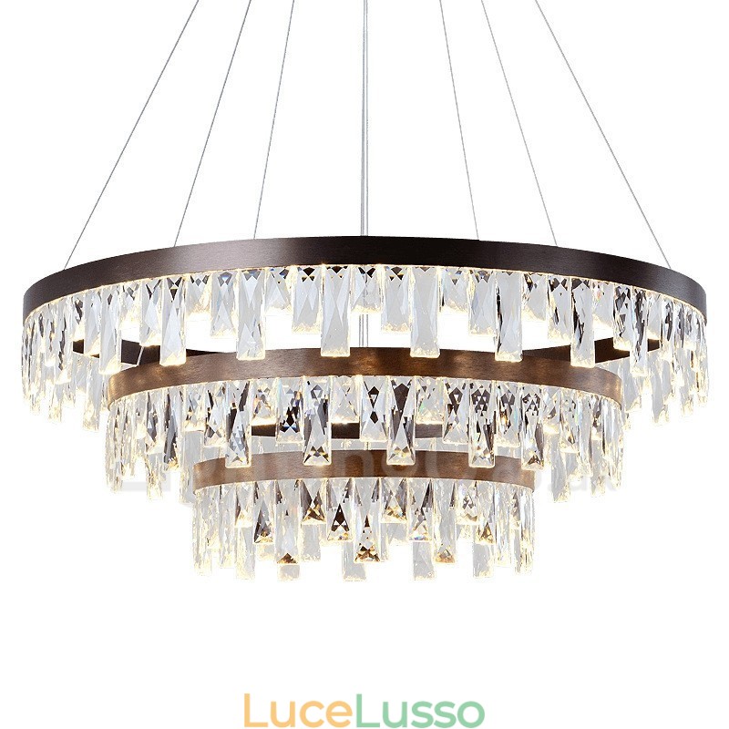 Lampada a sospensione in cristallo dal design moderno a cerchio