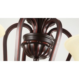 Lampadario in metallo con 24 luci, soffitto alto, stile vintage, stile country, con paralumi in vetro, soffitto alto
