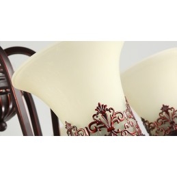 Lampadario in metallo con 24 luci, soffitto alto, stile vintage, stile country, con paralumi in vetro, soffitto alto