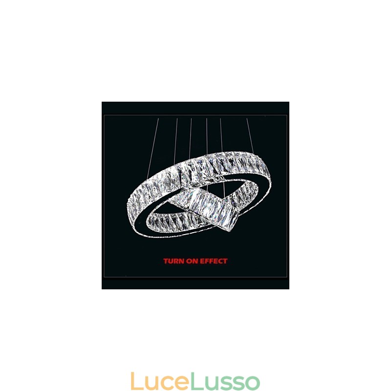 Lampadario di cristallo Luci Illuminazione moderna Due anelli D2040 K9 Grandi lampade da soffitto in cristallo per la casa