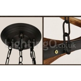 Lampadario rustico a forma di corna di cervo a 6 luci