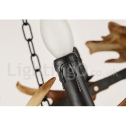 Lampadario rustico a forma di corna di cervo a 6 luci
