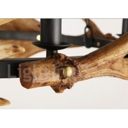 Lampadario rustico a forma di corna di cervo a 6 luci