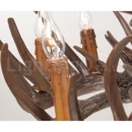 Lampadario retrò in corna di cervo artistico rustico a 9 luci