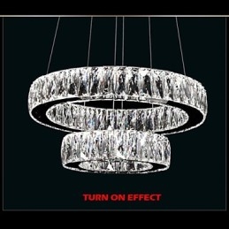 Lampadario di cristallo Luci Illuminazione moderna Due anelli D2040 K9 Grandi lampade da soffitto in cristallo per la casa