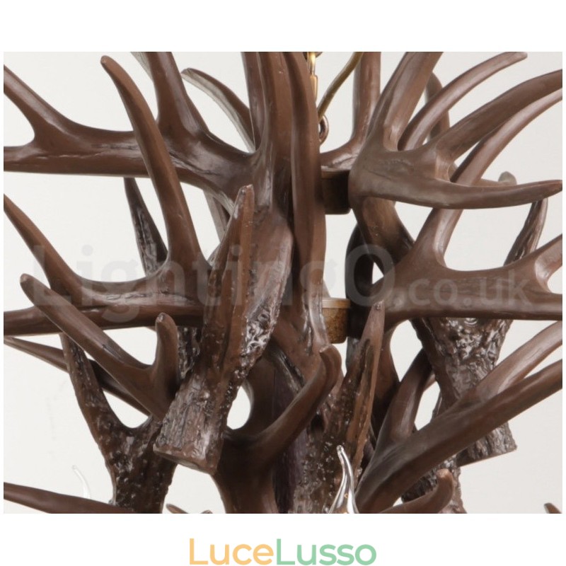 Lampadario retrò in corna di cervo artistico rustico a 9 luci