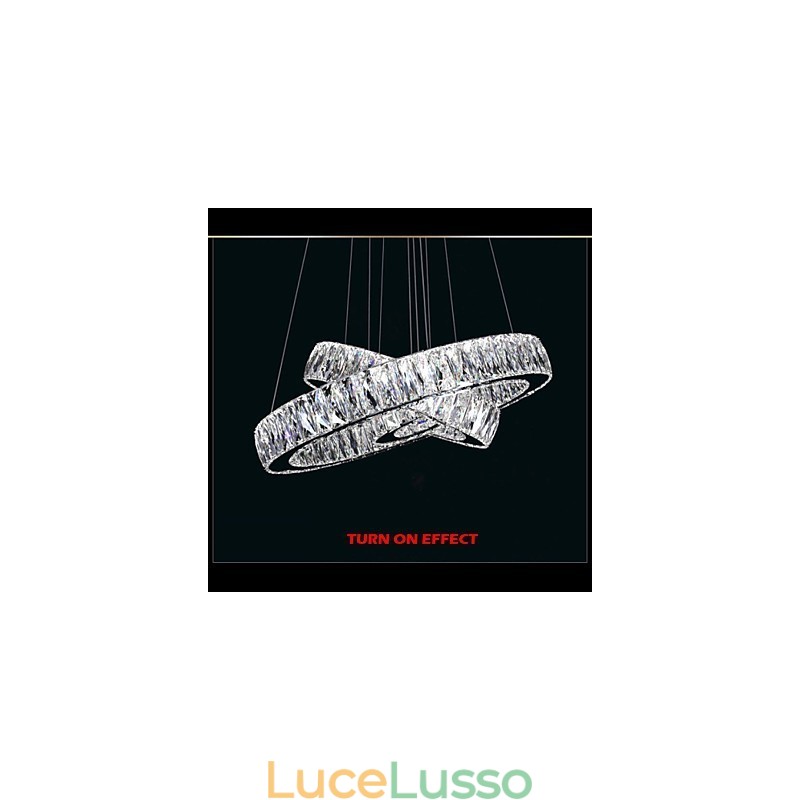 Lampadario di cristallo Luci Illuminazione moderna Due anelli D2040 K9 Grandi lampade da soffitto in cristallo per la casa