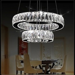 Lampadario di cristallo Luci Illuminazione moderna Due anelli D2040 K9 Grandi lampade da soffitto in cristallo per la casa