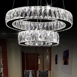Lampadario di cristallo Luci Illuminazione moderna Due anelli D2040 K9 Grandi lampade da soffitto in cristallo per la casa