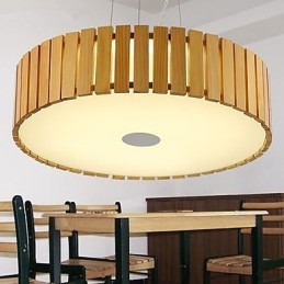 Lampadario Mini Stile Lanterna Legno Bambù