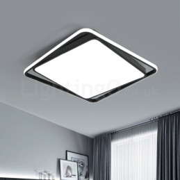 Lampada da soffitto moderna, squisita, quadrata, nera, bianca, montaggio a filo